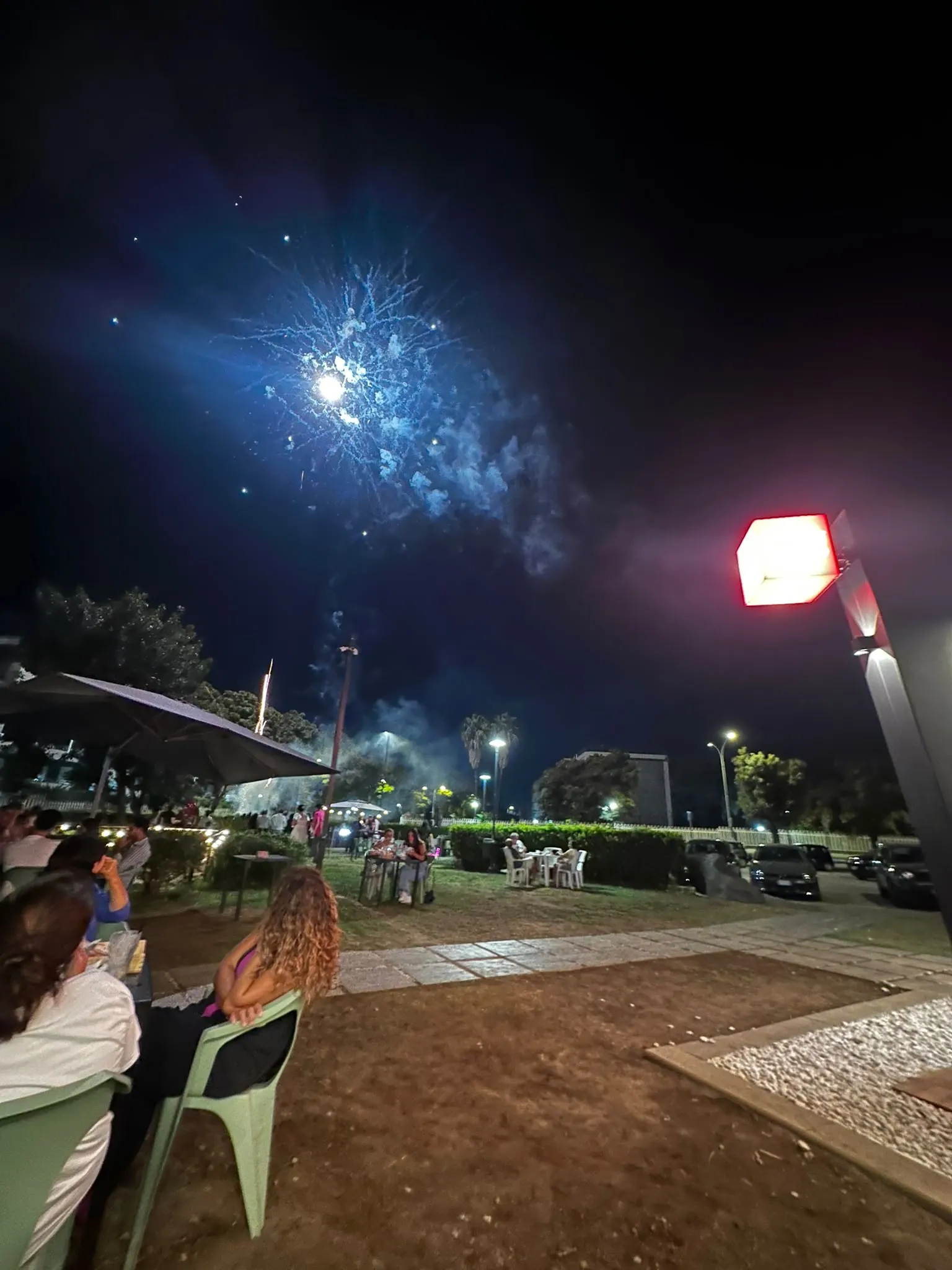 Fuochi d’artificio sopra il giardino del Victory Chalet